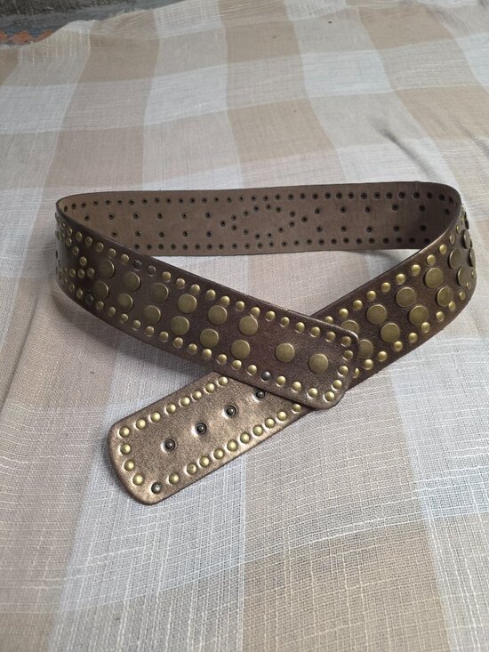 y2k McBling Hannah Montana Western Biker Festival Studded Accent Statement Belt